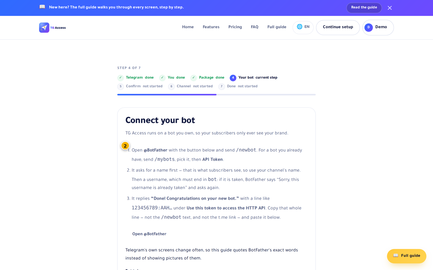 Connecting your bot